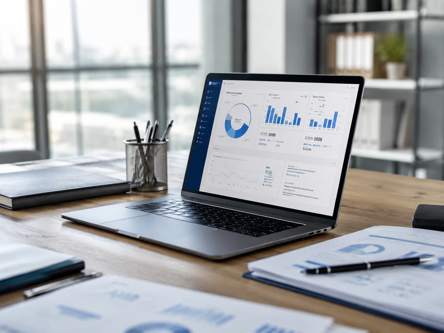 Fintech dashboard with KPIs and progress indicators for controlled economic activation